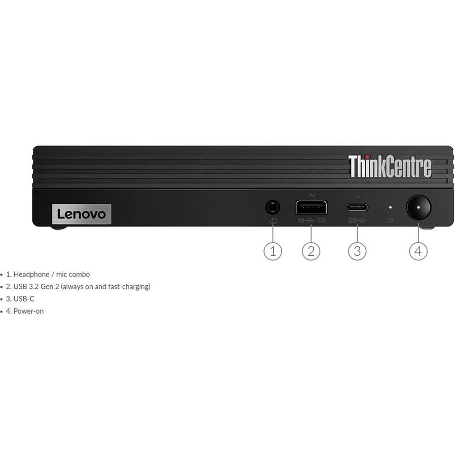 Ordinateur de bureau Lenovo ThinkCentre M80q 11DN0039US - Intel Core i5 10e génération i5-10500T Hexa-core (6 cœurs) 2,30 GHz - 8 Go de RAM DDR4 SDRAM - 256 Go SSD - Tiny - Raven Black 11DN0039US