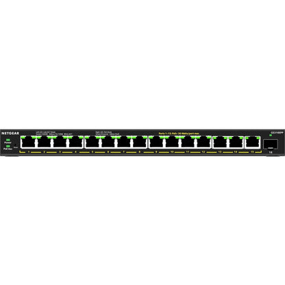 Commutateur Gigabit Ethernet Plus PoE+ haute puissance 16 ports Netgear (231 W) avec 1 port SFP GS316EPP-100NAS