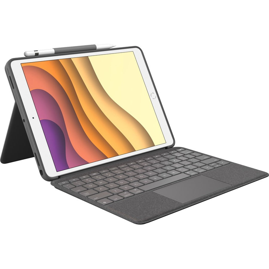 Logitech Combo Touch Keyboard/Cover Case for 10.5" Apple iPad Air (3rd Generation), iPad Pro Tablet - Graphite 920-009610