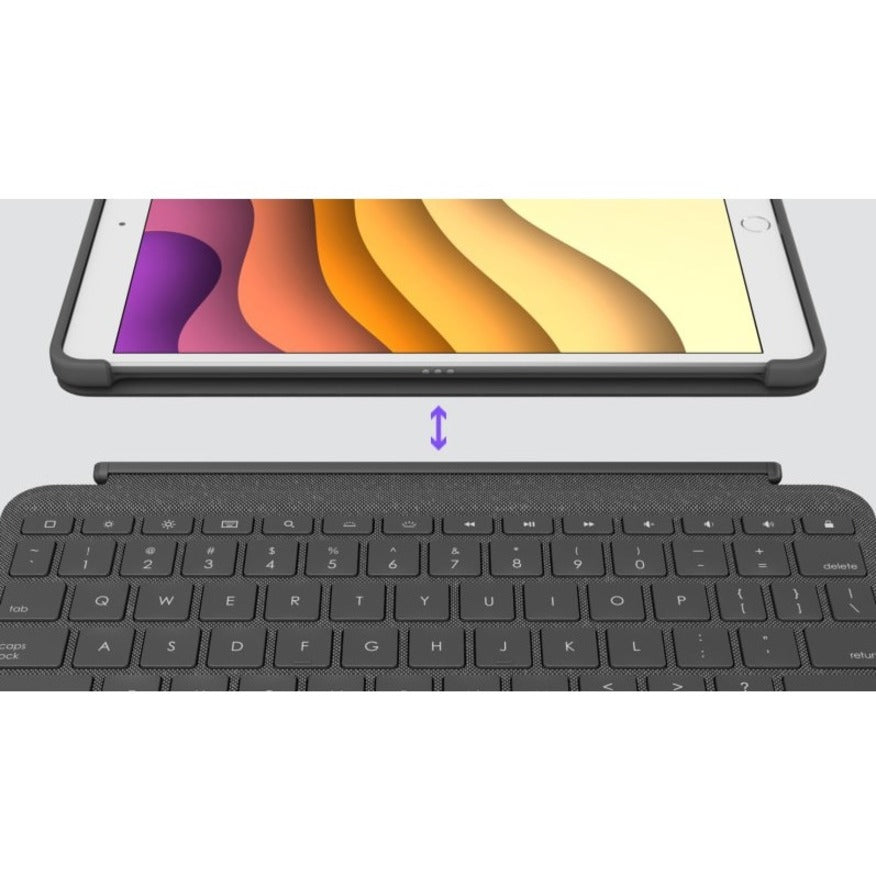 Logitech Combo Touch Keyboard/Cover Case for 10.5" Apple iPad Air (3rd Generation), iPad Pro Tablet - Graphite 920-009610