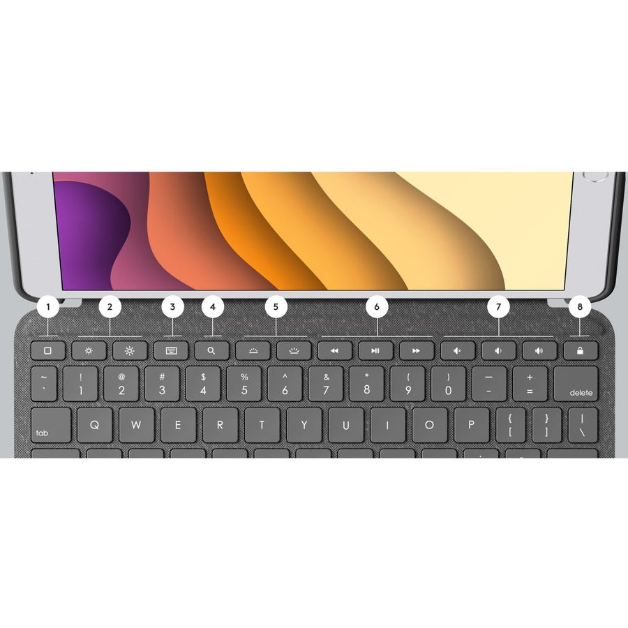Logitech Combo Touch Keyboard/Cover Case for 10.5" Apple iPad Air (3rd Generation), iPad Pro Tablet - Graphite 920-009610