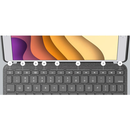 Logitech Combo Touch Keyboard/Cover Case for 10.5" Apple iPad Air (3rd Generation), iPad Pro Tablet - Graphite 920-009610