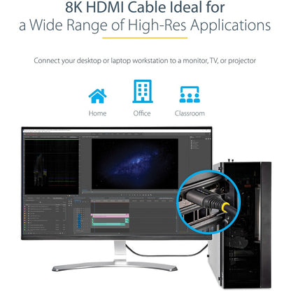 Câble HDMI 2.1 StarTech.com de 3 m, câble HDMI ultra haute vitesse certifié 48 Gbit/s, 8K 60 Hz/4K 120 Hz HDR10+, câble HDMI 8K, moniteur/écran HDMM21V3M