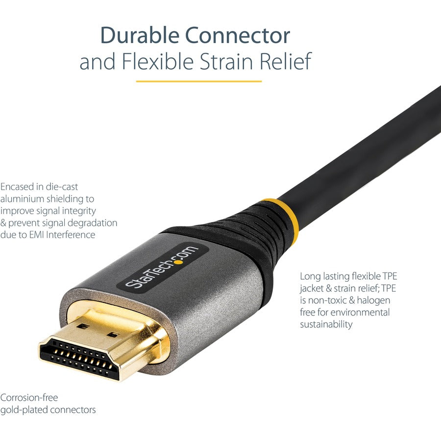 Câble HDMI 2.1 StarTech.com de 5 m, câble HDMI ultra haute vitesse certifié 48 Gbit/s, 8K 60 Hz/4K 120 Hz HDR10+, câble HDMI 8K, moniteur/écran HDMM21V5M