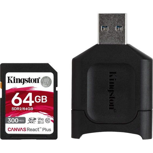 Kingston Canvas React Plus 64 Go Classe 10/UHS-II (U3) SDXC MLPR2/64 Go