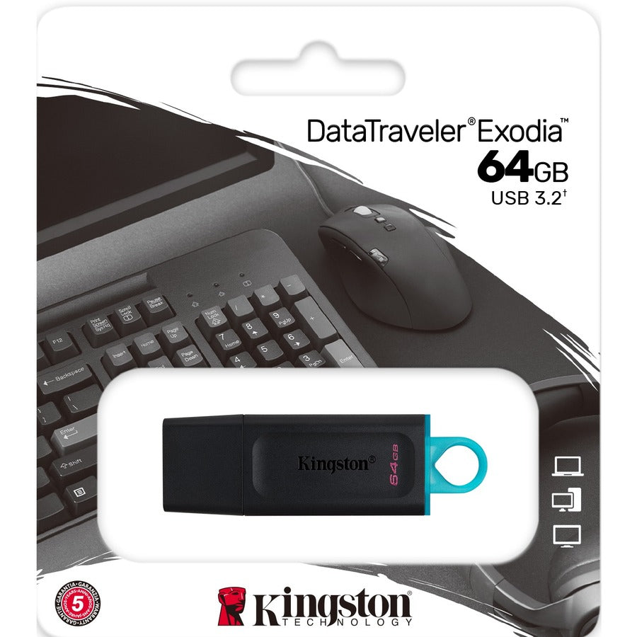Clé USB 3.2 (1ère génération) Type A Kingston DataTraveler Exodia 64 Go DTX/64GBCL