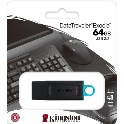 Clé USB 3.2 (1ère génération) Type A Kingston DataTraveler Exodia 64 Go DTX/64GBCL