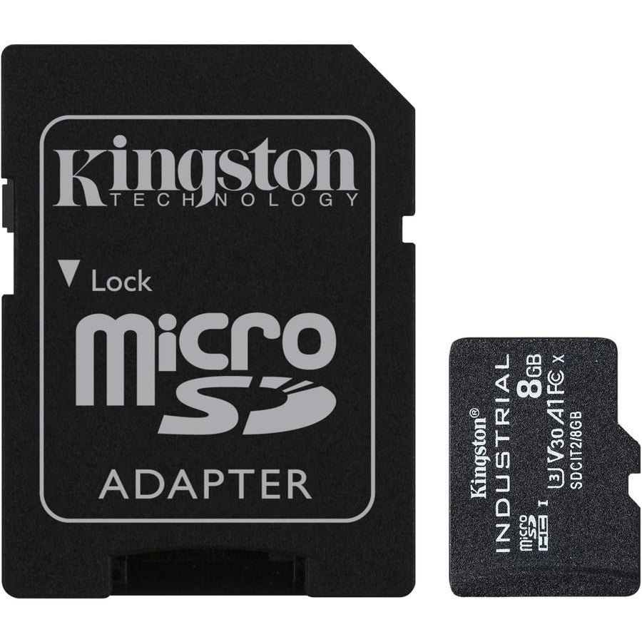 Carte microSDHC SDCIT2/8 Go Kingston Industrial Classe 10/UHS-I (U3) V30