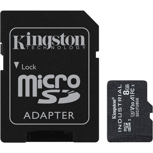 Carte microSDHC SDCIT2/8 Go Kingston Industrial Classe 10/UHS-I (U3) V30