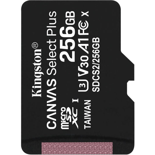 Carte microSDXC Kingston Canvas Select Plus 256 Go Classe 10/UHS-I (U3) - 1 paquet SDCS2/256GBSP