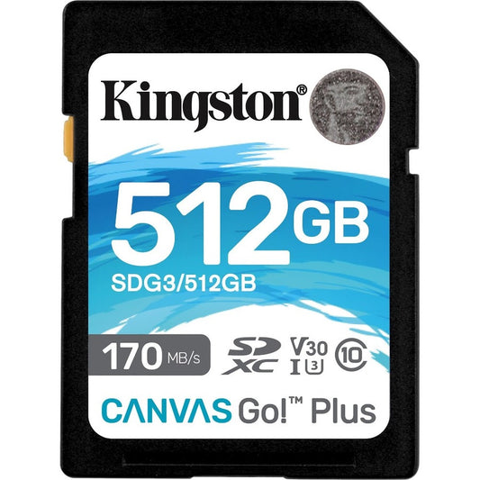 Carte mémoire Kingston Canvas Go! Plus 512 Go Classe 10/UHS-I (U3) SDXC SDG3/512 Go