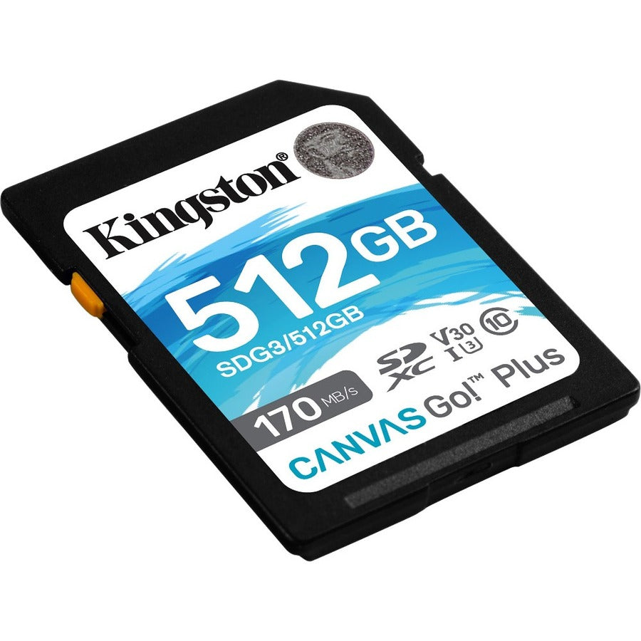 Carte mémoire Kingston Canvas Go! Plus 512 Go Classe 10/UHS-I (U3) SDXC SDG3/512 Go