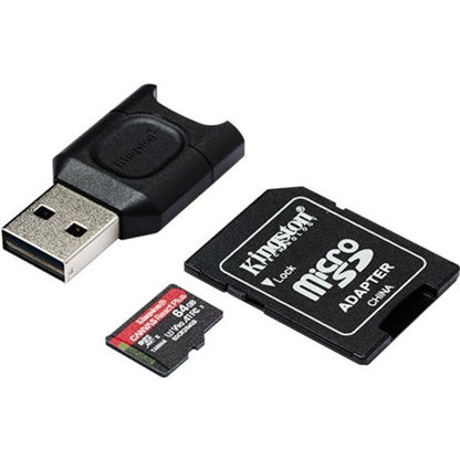 Carte microSDXC Kingston Canvas React Plus 64 Go Classe 10/UHS-II (U3) MLPMR2/64 Go