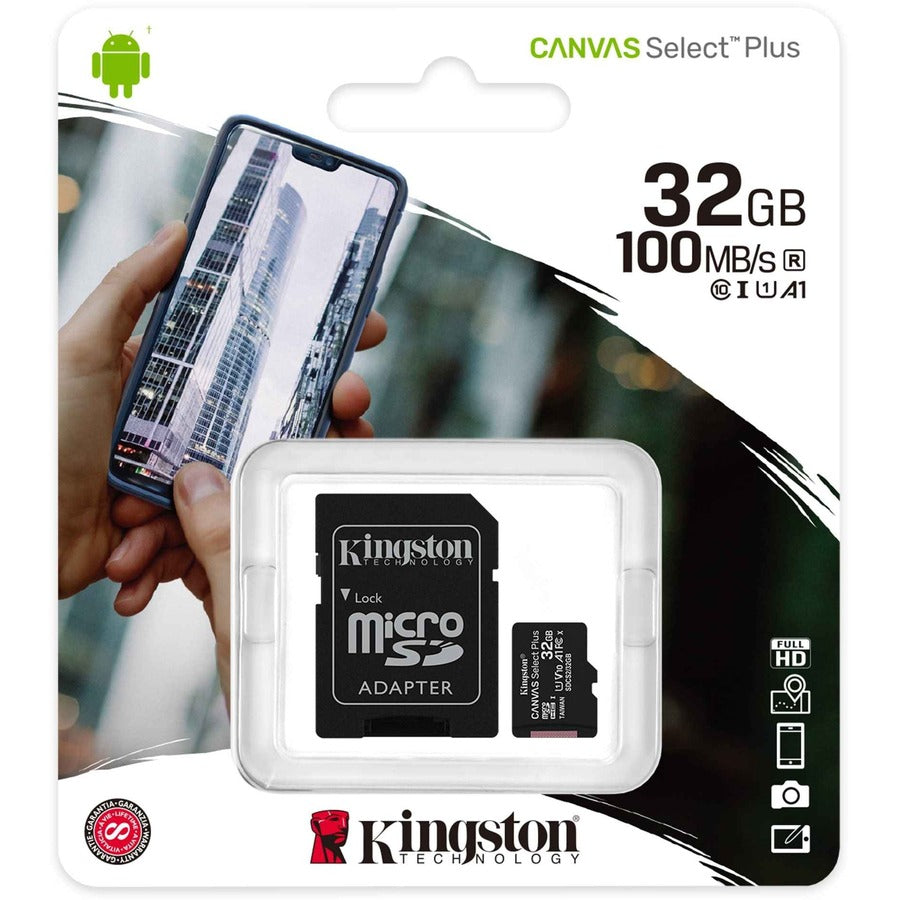 Carte microSDHC Kingston Canvas Select Plus 32 Go Classe 10/UHS-I (U1) - 1 pack SDCS2/32 Go