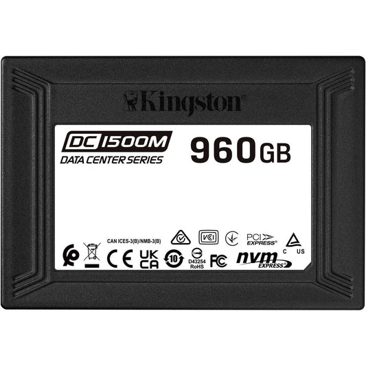 Disque SSD Kingston DC1500M 960 Go - 2,5" interne - U.2 (PCI Express NVMe 3.0 x4) - Utilisation mixte SEDC1500M/960G