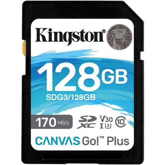 Carte mémoire Kingston Canvas Go! Plus 128 Go Classe 10/UHS-I (U3) SDXC SDG3/128 Go