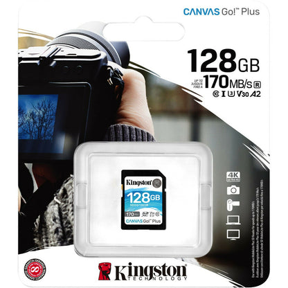 Carte mémoire Kingston Canvas Go! Plus 128 Go Classe 10/UHS-I (U3) SDXC SDG3/128 Go