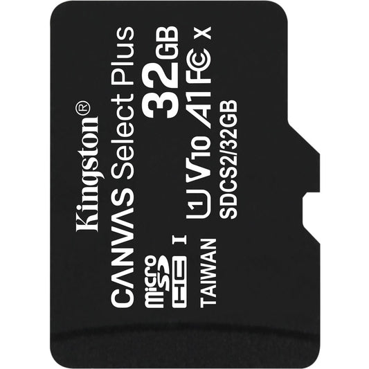 Carte microSDHC Kingston Canvas Select Plus 32 Go Classe 10/UHS-I (U1) - 1 paquet SDCS2/32GBSP
