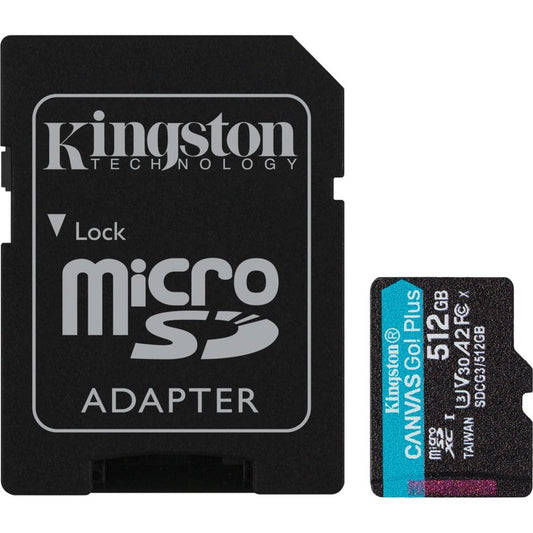 Carte microSDXC Kingston Canvas Go! Plus 512 Go Classe 10/UHS-I (U3) SDCG3/512 Go