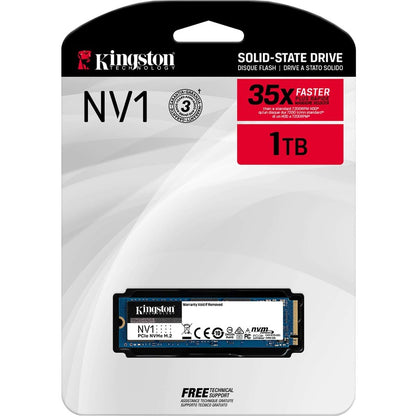 Disque SSD Kingston NV1 1 000 Go - M.2 2280 interne - PCI Express NVMe (PCI Express NVMe 3.0 x4) SNVS/1 000G