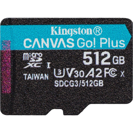 Carte microSDXC Kingston Canvas Go! Plus 512 Go Classe 10/UHS-I (U3) SDCG3/512GBSP