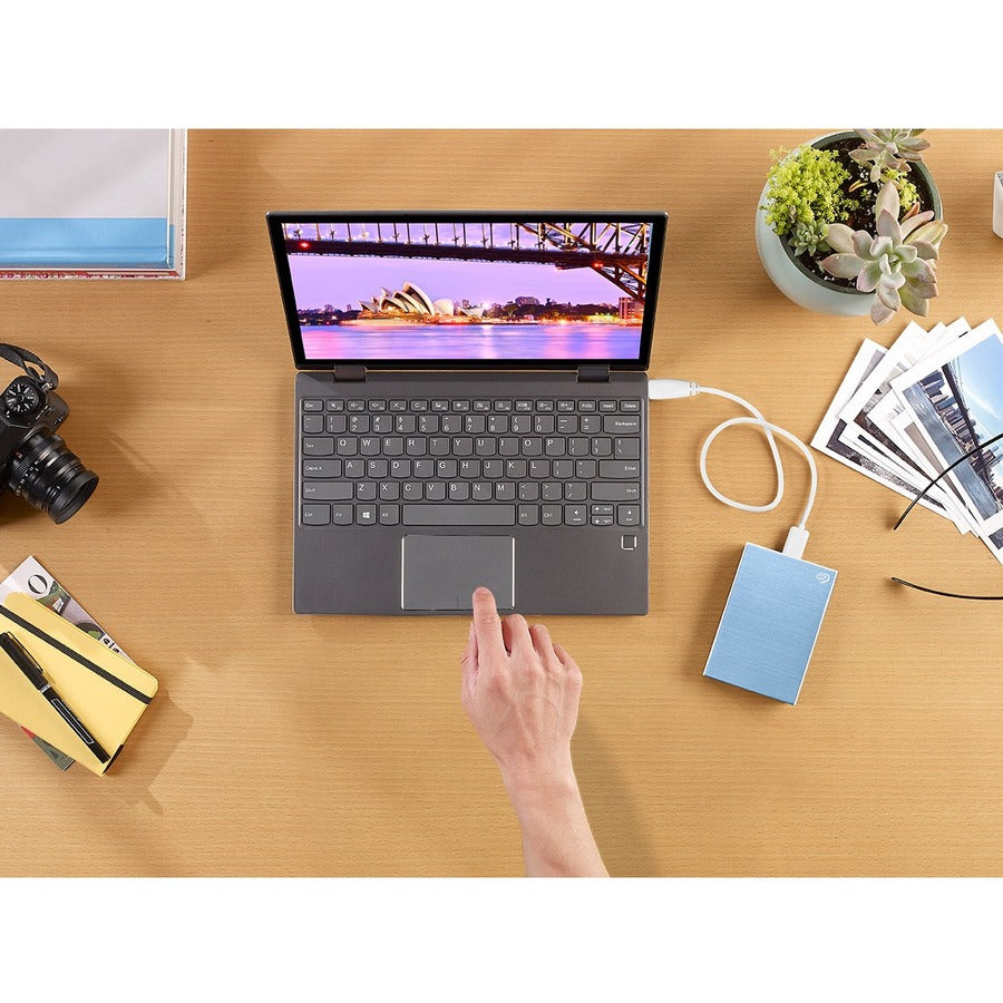 Seagate One Touch STKB1000402 1 TB Portable Hard Drive - 2.5" External - Light Blue STKB1000402