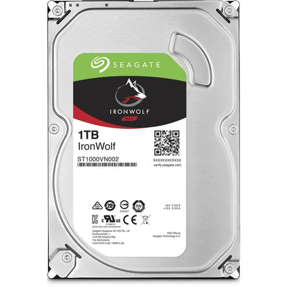 Disque dur Seagate IronWolf ST1000VN002 1 To - 3,5" interne - SATA (SATA/600) - Méthode d'enregistrement magnétique conventionnel (CMR) ST1000VN002