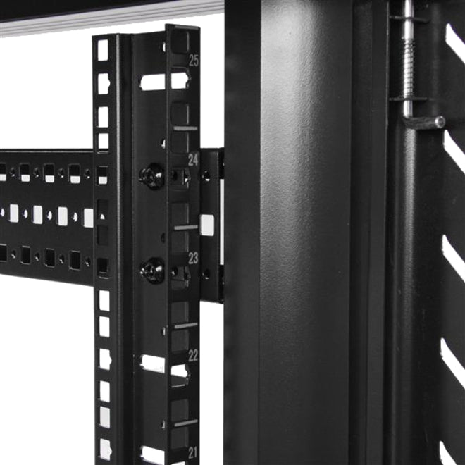 StarTech.com Armoire rack AV 25U - 36 pouces - Armoire portable pour serveur/équipement informatique - Rack de données autonome avec roulettes (RK2536BKF) RK2536BKF