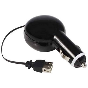 Adaptateur de chargeur de voiture rétractable USB A femelle de 2,5 pieds de StarTech.com USBAFRETCAR