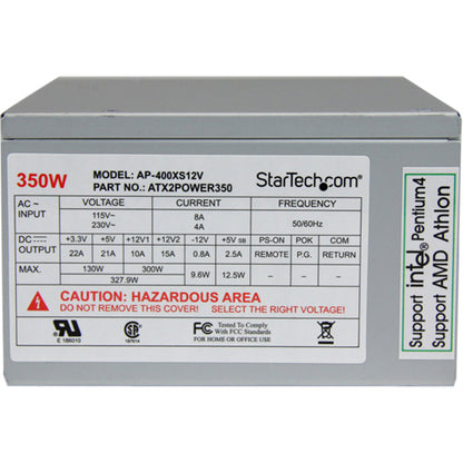 StarTech.com Computer Power supply ( internal ) - 20/24 Pin - ATX12V 2.01 - AC 115/230 V - 350 Watt ATX2POWER350