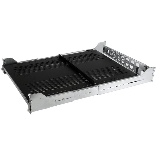 StarTech.com Étagère de rack coulissante ventilée 2U avec bras de gestion des câbles et profondeur de montage réglable - 90,7 kg UNISLDSHF19H
