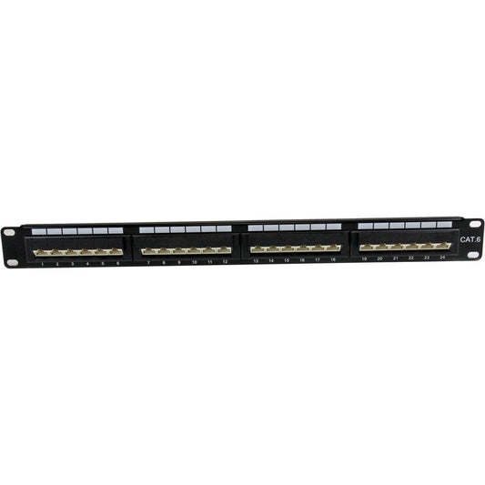 Panneau de brassage StarTech.com 24 ports 1U pour montage en rack Cat 6 110 - 45 degrés C6PANL4524