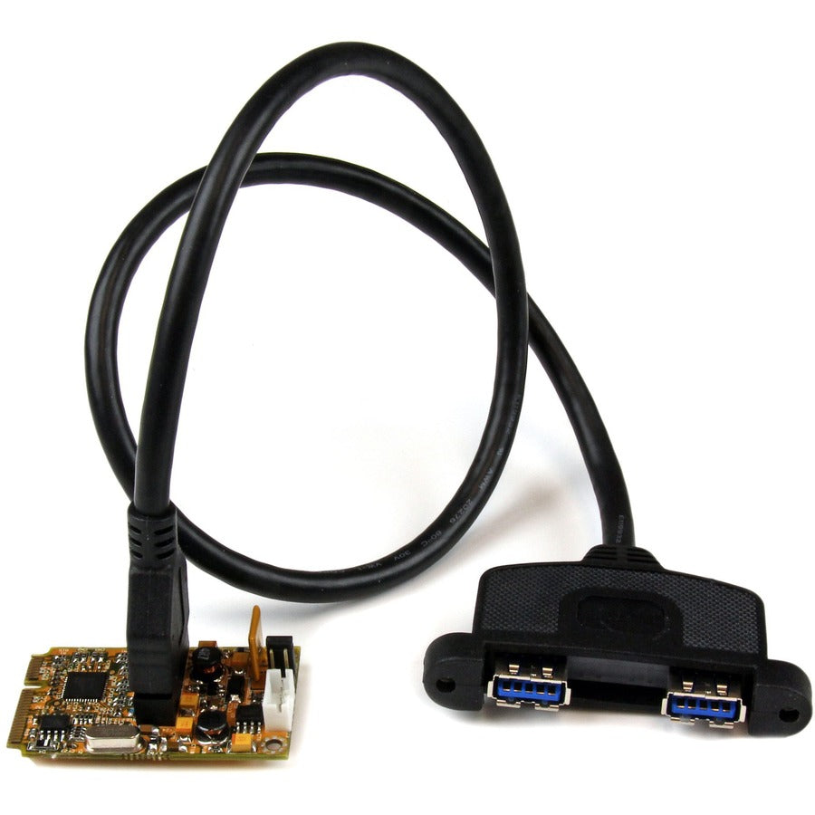 StarTech.com Carte adaptateur USB 3.0 SuperSpeed ​​Mini PCI Express à 2 ports avec kit de support et prise en charge UASP MPEXUSB3S22B
