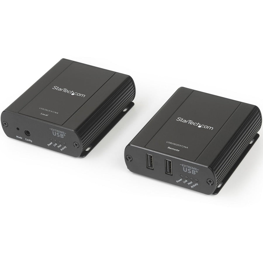 StarTech.com Hub d'extension USB 2.0 à 2 ports sur câble RJ45 Cat5e ou Cat6 - Kit d'extension USB 2.0 en métal de 100 m - ESD, alimenté, 480 Mbps USB2002EXT2NA