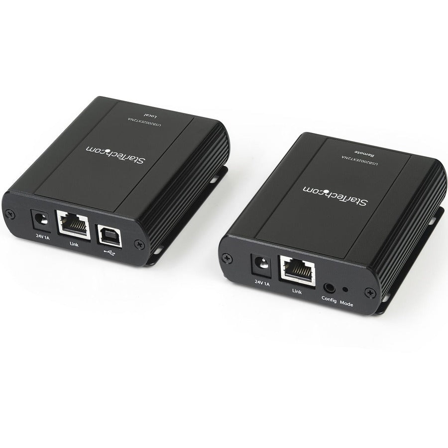 StarTech.com Hub d'extension USB 2.0 à 2 ports sur câble RJ45 Cat5e ou Cat6 - Kit d'extension USB 2.0 en métal de 100 m - ESD, alimenté, 480 Mbps USB2002EXT2NA