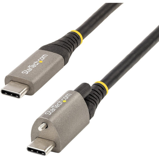 StarTech.com Câble USB C à verrouillage à vis unique de 50 cm 10 Gbit/s, câble USB 3.1/3.2 Gen 2 Type-C, PD 5 A/100 W, mode DP Alt, cordon USB-C vers C USB31CCTLKV50CM