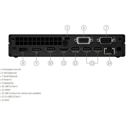 Ordinateur de bureau Lenovo ThinkCentre M80q 11DN0041CA - Intel Core i7 10e génération i7-10700T Octa-core (8 cœurs) 2 GHz - 16 Go RAM DDR4 SDRAM - 256 Go SSD - Tiny - Raven Black 11DN0041CA