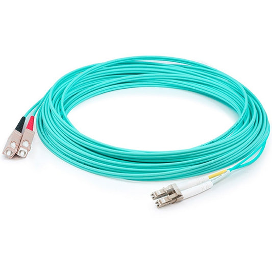Câble de raccordement fibre optique multimode optimisé au laser (LOMM) Duplex SC/LC OM4 Aqua AddOn 4 m ADD-SC-LC-4M5OM4
