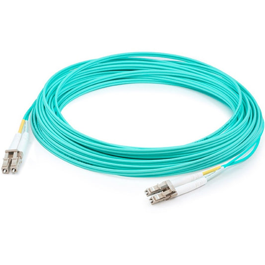 Câble de raccordement fibre optique multimode optimisé au laser (LOMM) duplex LC/LC OM3 Aqua AddOn 1 m ADD-LC-LC-1M5OM3
