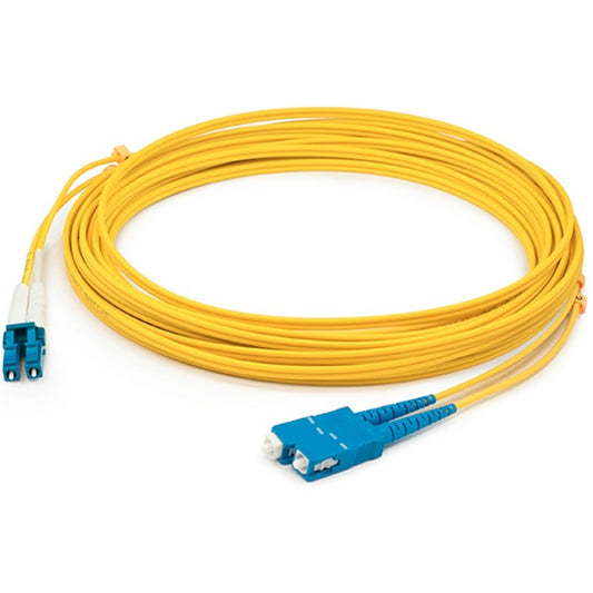 Câble de raccordement OFNR (Riser-Rated) jaune AddOn 1 m SMF 9/125 Duplex SC/LC OS1 ADD-SC-LC-1M9SMF
