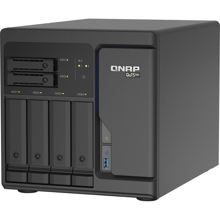 NAS de bureau QuTS Hero Intel Xeon D économique de QNAP avec quatre ports 2,5 GbE TS-H686-D1602-8G-US