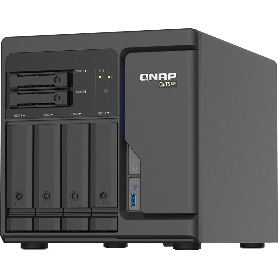 NAS de bureau QuTS Hero Intel Xeon D économique de QNAP avec quatre ports 2,5 GbE TS-H686-D1602-8G-US