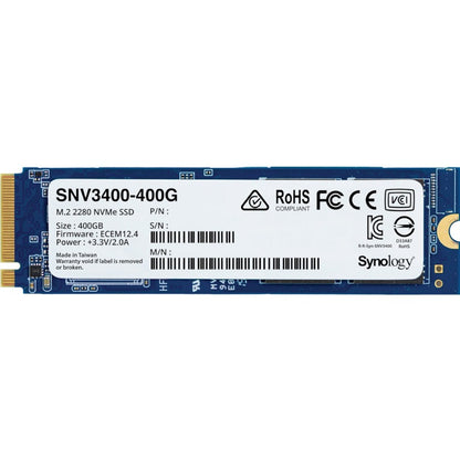 Disque SSD Synology SNV3400-400G 400 Go - M.2 2280 interne - PCI Express NVMe (PCI Express NVMe 3.0 x4) SNV3400-400G