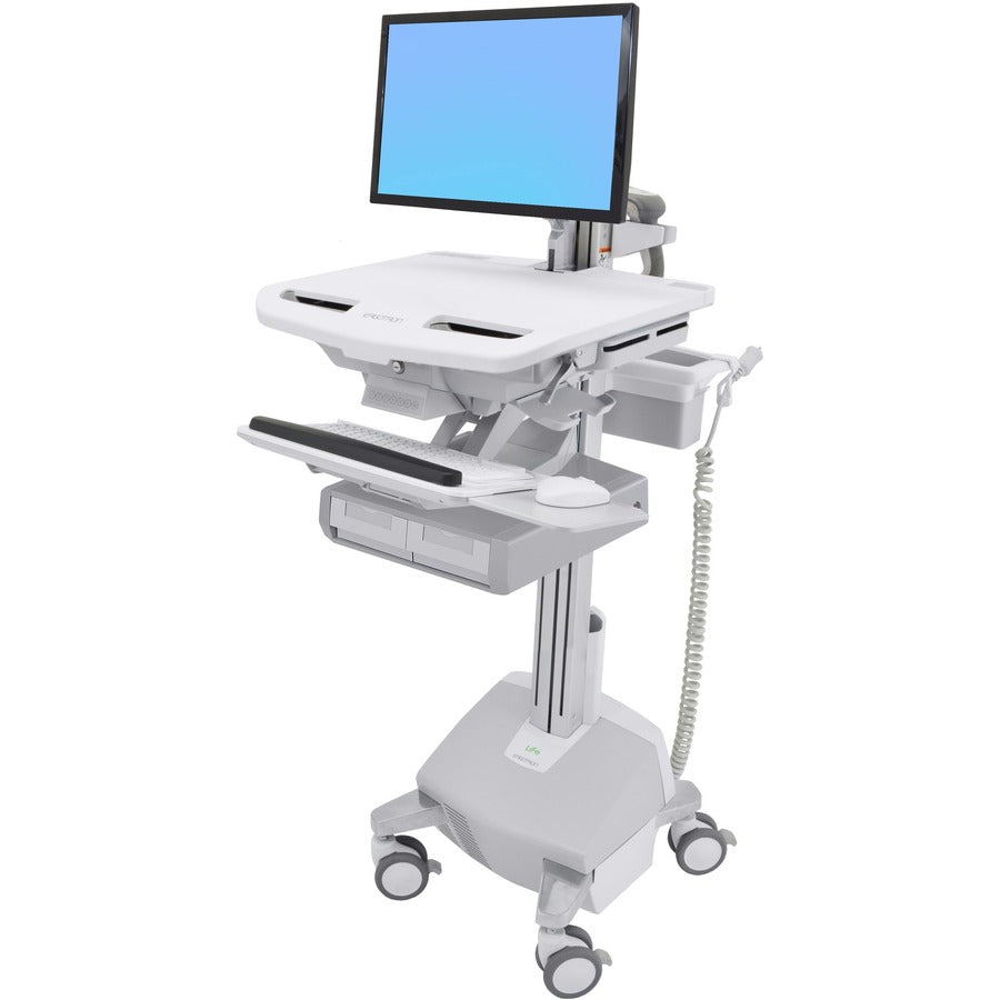 Chariot Ergotron StyleView avec bras LCD, alimentation LiFe, 2 tiroirs (2x1) SV44-12A2-1