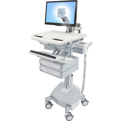 Chariot Ergotron StyleView avec bras LCD, alimentation LiFe, 2 tiroirs SV44-1222-1