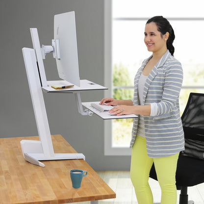 Ergotron WorkFit-S, Single LD with Worksurface+ (White) 33-350-211