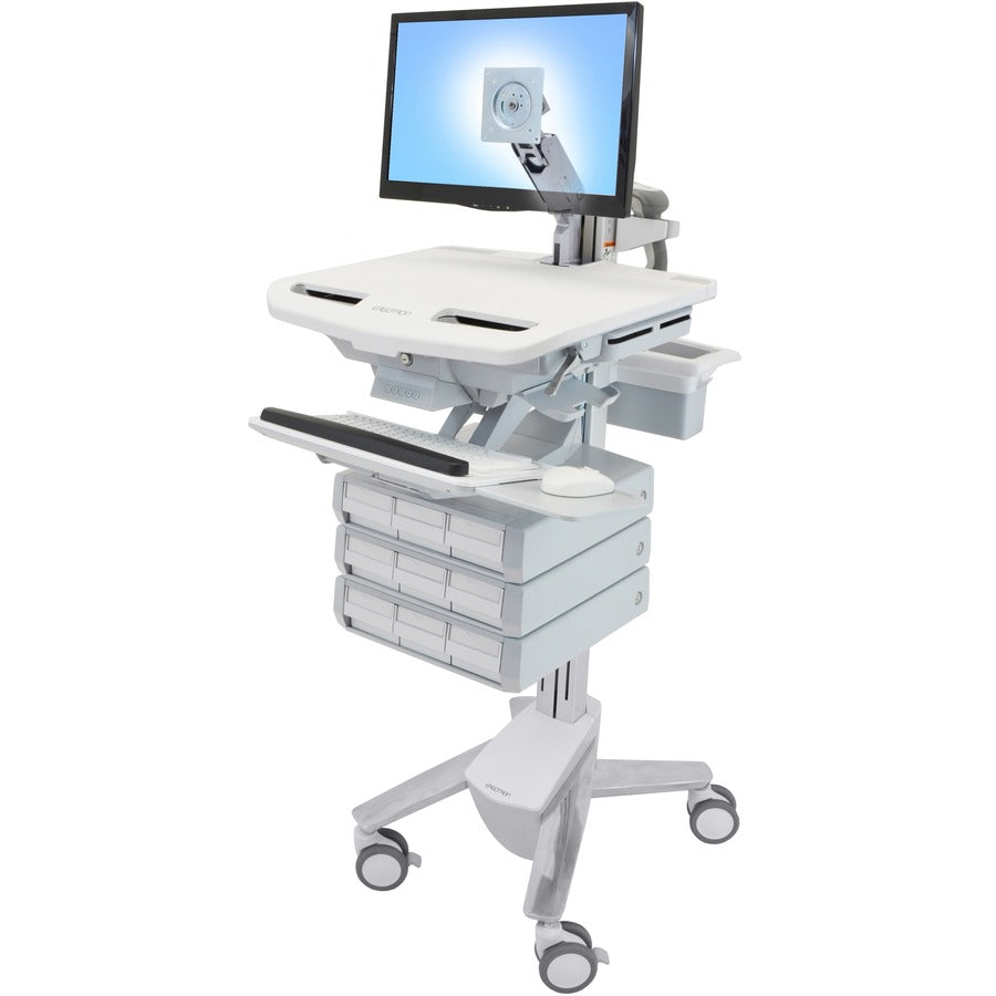 Chariot Ergotron StyleView avec bras LCD, 9 tiroirs SV43-1290-0