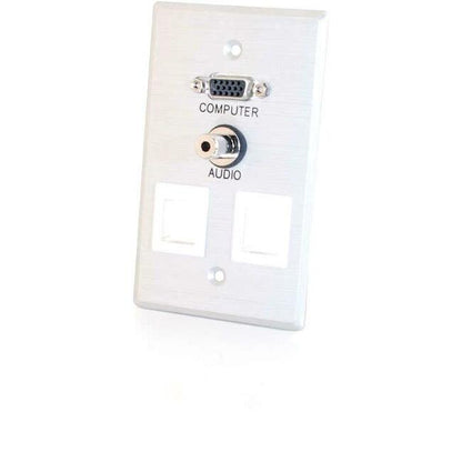 C2G Classic 1 Gang 4 Socket Keystone Faceplate 40544