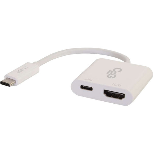 Adaptateur convertisseur audio/vidéo USB-C vers HDMI C2G avec alimentation - Blanc 29532