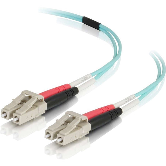 Câble à fibre optique PVC multimode duplex LC-LC 50/125 OM4 C2G 7 m - Aqua 01003